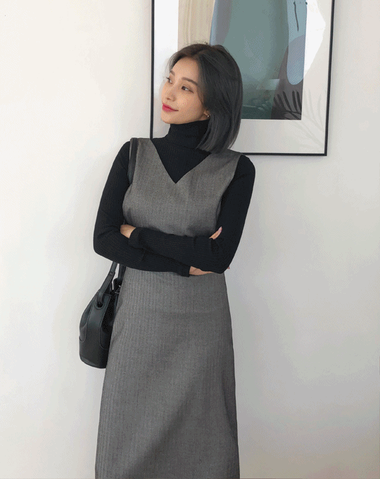 [44made] 멜로 헤링본 원피스
